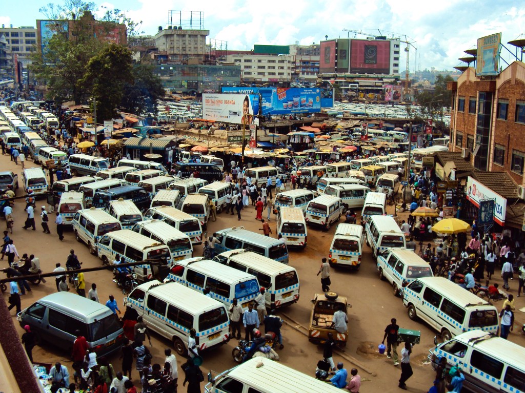 Matatu park in Kampala, Uganda