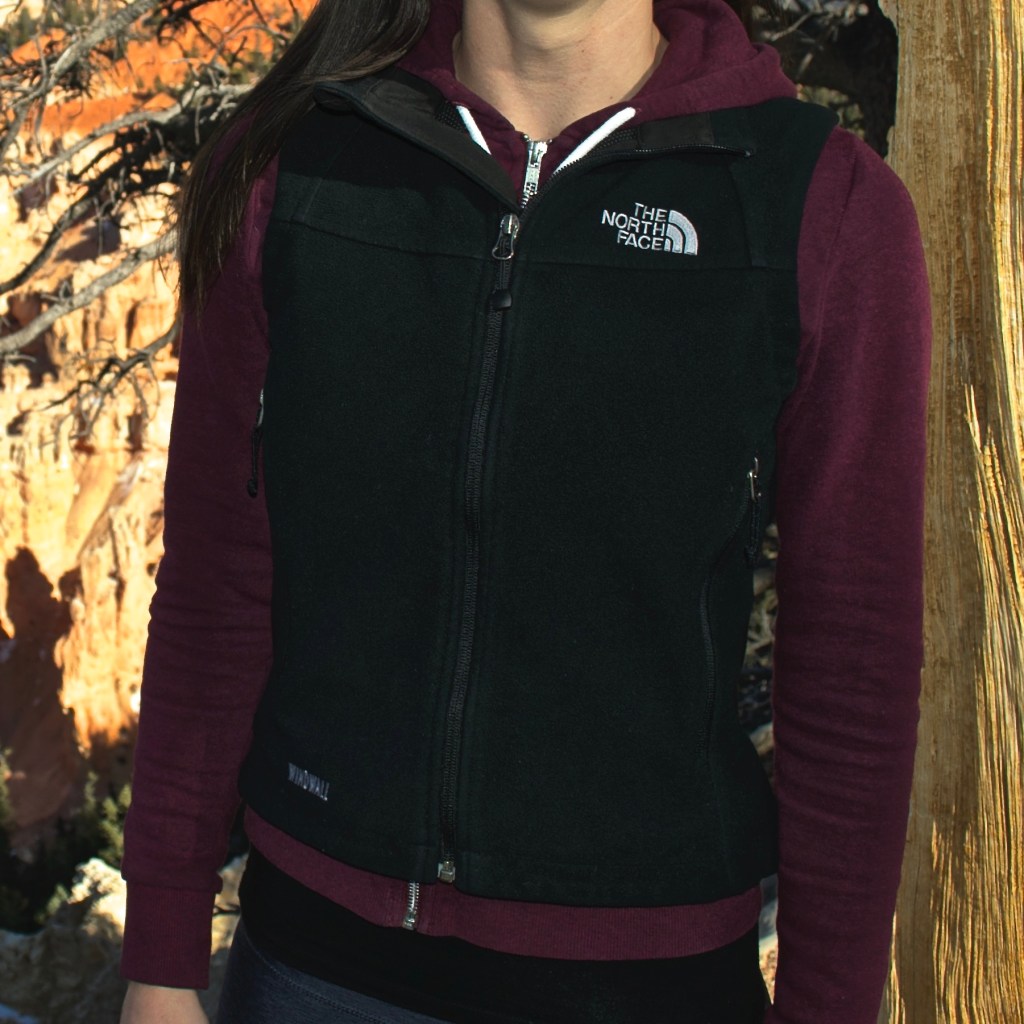 Stolen Wind Wall North Face black fleece vest, XS