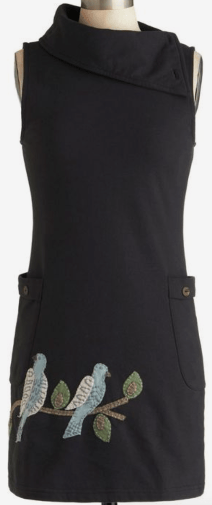 Stolen ModCloth Midnight Bird Song Dress in Lovebirds size S